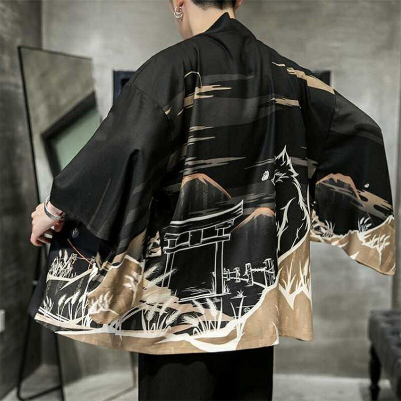 Kimono Traditionnel Japonais de marque japonaise vu de dos