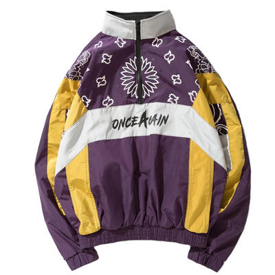 Blouson Motif Japonais violet de marque japonaise Gotei vu de face