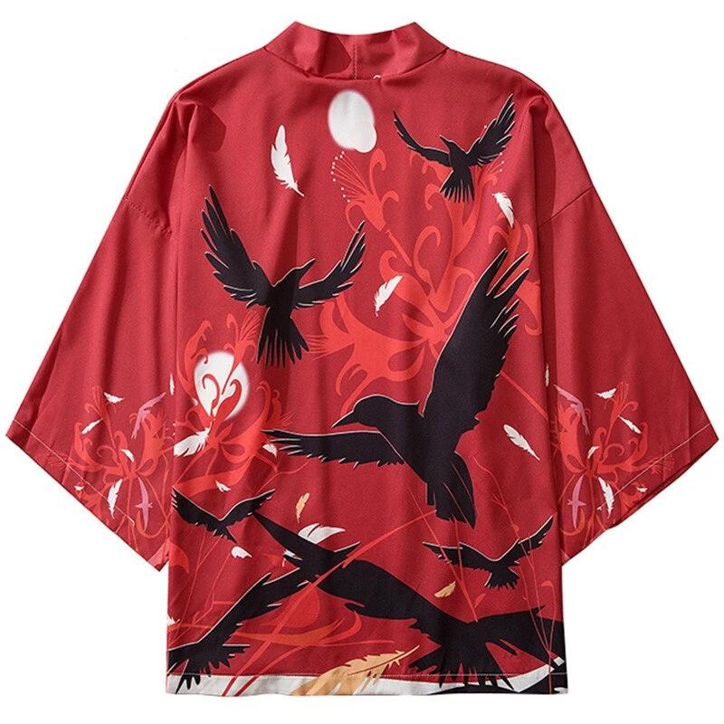 Kimono Japonais Rouge vu de dos