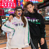 Sweat Style Japonais noir et blanc de marque japonaise Gotei porté par deux mannequins Japonais