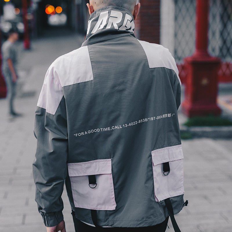 Veste Écriture Japonaise bleue de marque japonaise Gotei vue de face