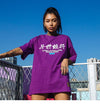 T-Shirt Dragon Japonais violet de marque japonaise Gotei porté par une mannequin Japonaise (femme)