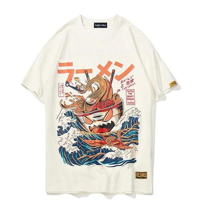 T-shirt Ramen blanc de marque japonaise Gotei vu de face